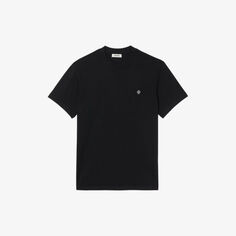 Рубашка-поло из хлопка с вышитым логотипом Sandro, цвет noir / gris