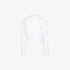 Укороченная хлопковая рубашка с длинными рукавами Givenchy, белый