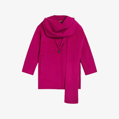 Пальто Skylorr с шарфом и смесовой шерстью Ted Baker, розовый