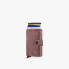 Винтажный кожаный кошелек с тиснением бренда Secrid, лиловый