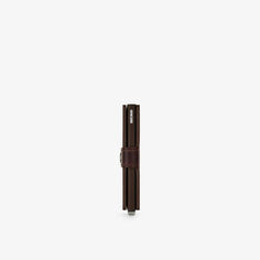 Винтажный кожаный кошелек с тиснением бренда Secrid, цвет mv-chocolate