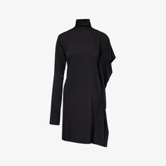 Асимметричное платье миди Circolo из эластичного шелка Sportmax, черный