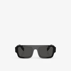 Солнцезащитные очки PR A05S в прямоугольной оправе из ацетата Prada, черный