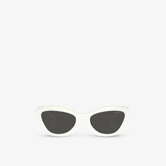 Солнцезащитные очки PR A02S в форме бабочки из ацетата Prada, белый