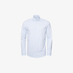 Рубашка делового кроя из эластичной ткани, тянущаяся в четырех направлениях Eton, синий