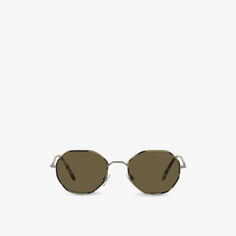Солнцезащитные очки AR6112J в прямоугольной оправе из ацетата и металла Giorgio Armani, серый