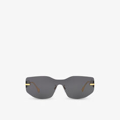 FN000634 FE40066U солнцезащитные очки в затемненной металлической прямоугольной оправе Fendi, желтый