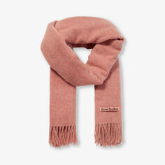 Шерстяной шарф Canada New с бахромой Acne Studios, розовый