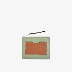 Кожаный футляр для монет и карточек на шесть карт Loewe, цвет rosemary/tan