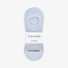 Комплект из двух носков из эластичного хлопка с логотипом Calvin Klein, синий