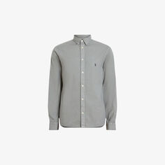Рубашка Hawthorne узкого кроя из эластичного хлопка Allsaints, серый