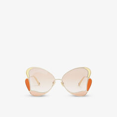CH0048S Gemma солнцезащитные очки в металлической оправе-бабочке Chloe, оранжевый
