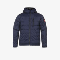 Пуховик с капюшоном и нашивкой-логотипом Lodge Canada Goose, цвет atlantic navy