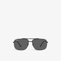 RB3796 солнцезащитные очки в металлической оправе с фирменными линзами в оправе-подушке Ray-Ban, черный
