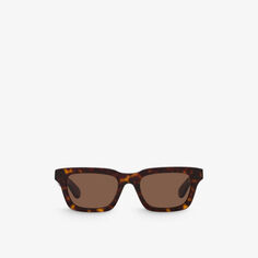 A5000256 солнцезащитные очки из ацетата в квадратной оправе Alexander Mcqueen, коричневый