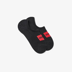 Комплект из двух носков длиной до щиколотки с логотипом из смесового хлопка Hugo, черный