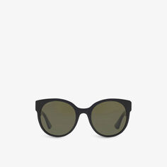 Солнцезащитные очки из ацетата в круглой оправе GG0035SN Gucci, черный
