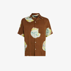 Рубашка Toulon с цветочным принтом Allsaints, коричневый
