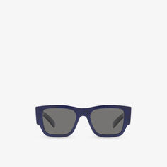 Солнцезащитные очки 0PR 10ZS в прямоугольной оправе из ацетата ацетата Prada, синий