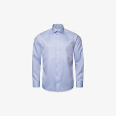 Рубашка обычного кроя Business Signature из хлопкового твила со скошенными манжетами Eton, синий