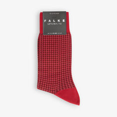 Носки из смесового хлопка с геометричным принтом Uptown Tie Falke, красный