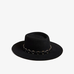 Шерстяная шляпа-федора с широкими полями Shonahh Ted Baker, черный