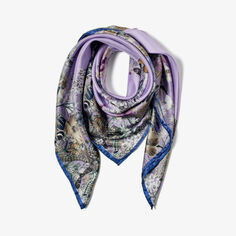 Шелковый шарф Ombre &apos;A&apos; с цветочным принтом Aspinal Of London, лавандовый