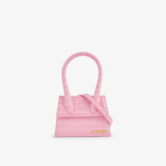 Кожаная сумка Le Chiquito среднего размера с верхней ручкой Jacquemus, розовый
