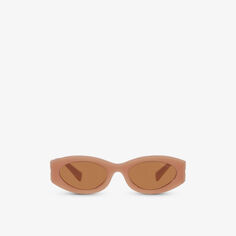 Солнцезащитные очки MU 11WS в овальной оправе из ацетата Miu Miu, коричневый