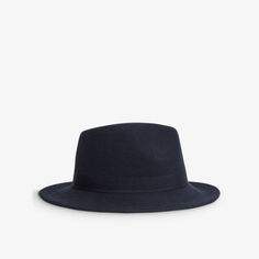 Широкополая шерстяная шляпа-федора Ally Reiss, темно-синий