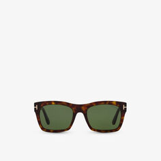 TR001698 Солнцезащитные очки Nico в квадратной оправе из ацетата черепаховой расцветки Tom Ford, коричневый