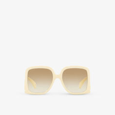 GC002056 GG1326S солнцезащитные очки из ацетата в прямоугольной оправе Gucci, белый