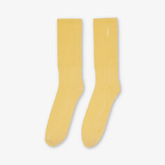 Носки из эластичного хлопка в рубчик с вышитым логотипом Sandro, желтый