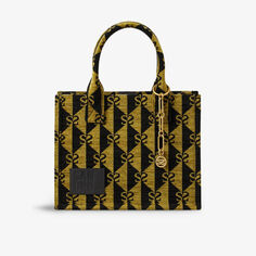 Большая твидовая сумка-тоут Kasbah с геометрическим узором Sandro, цвет noir / gris
