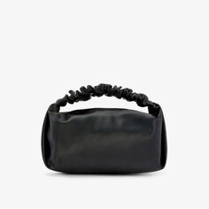 Миниатюрная атласная сумка на плечо Scrunchie Alexander Wang, черный