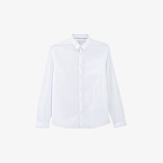 Рубашка облегающего кроя из эластичного хлопка с длинными рукавами Ikks, цвет blanc