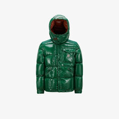 Утепленная куртка-пуховик стандартного кроя с фирменной вышивкой Karakorum Moncler, зеленый