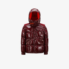 Утепленная куртка-пуховик стандартного кроя с фирменной вышивкой Karakorum Moncler, бургундия