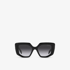 Солнцезащитные очки PR 14ZS в неправильной оправе из ацетата Prada, черный