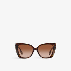 BE4393 Солнцезащитные очки Meryl из ацетата черепаховой расцветки «кошачий глаз» Burberry, коричневый