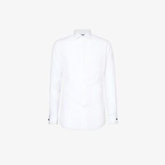 Рубашка индивидуального кроя из хлопкового поплина с нагрудником пике Polo Ralph Lauren, белый