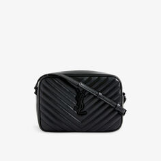 Кожаная сумка через плечо Lou среднего размера Saint Laurent, цвет noir