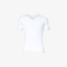 Бесшовная футболка из эластичного джерси Ultra-Sculpt с V-образным вырезом Spanx, белый