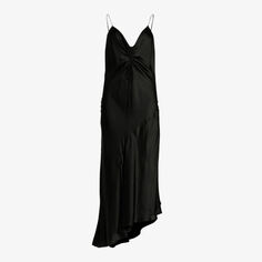 Платье миди Alexia асимметричного кроя из переработанного полиэстера Allsaints, черный