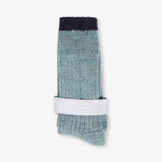 Крапчатые носки из смесовой шерсти с эластичными манжетами Peregrine, синий