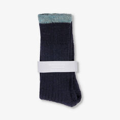 Крапчатые носки из смесовой шерсти с эластичными манжетами Peregrine, темно-синий