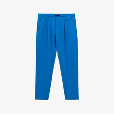 Прямые брюки из плетеной ткани со средней посадкой и вытачками Ikks, синий