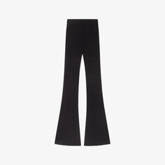Расклешенные брюки эластичной вязки в рубчик Pariso с высокой посадкой Maje, цвет noir / gris