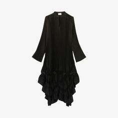 Платье макси Riversa со складками и оборками Claudie Pierlot, цвет noir / gris