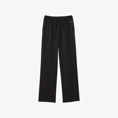 Zann брюки из эластичной ткани с полосками на эластичной талии Sandro, цвет noir / gris